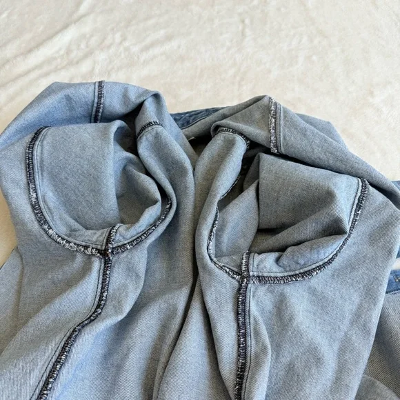 Khaite Birdie Oversized Button-Down Denim Relaxed Shirt M - Picture 12 of 13